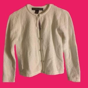 Copper Key Fluffy White Cardigan